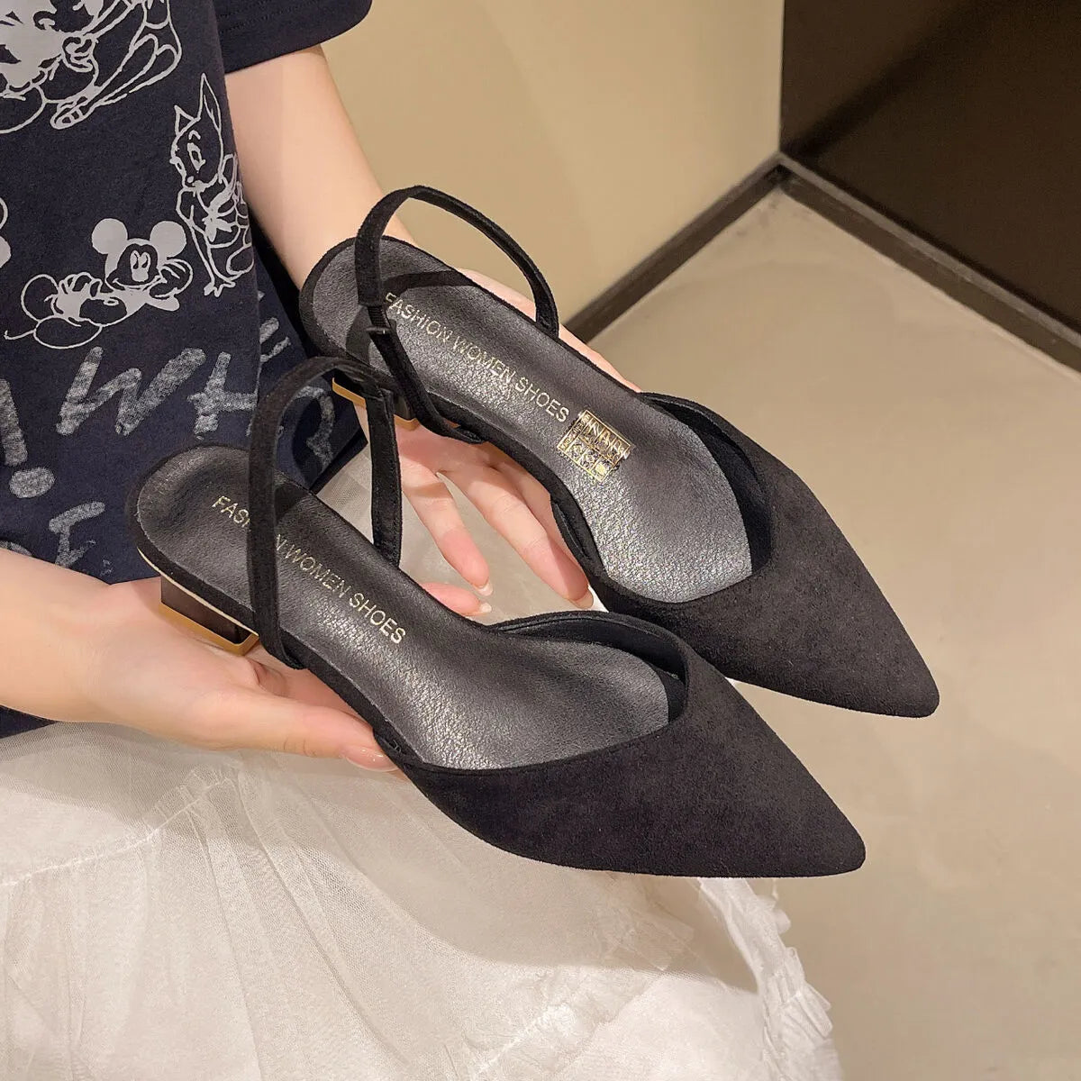 Point Toe Block Heels Sandals