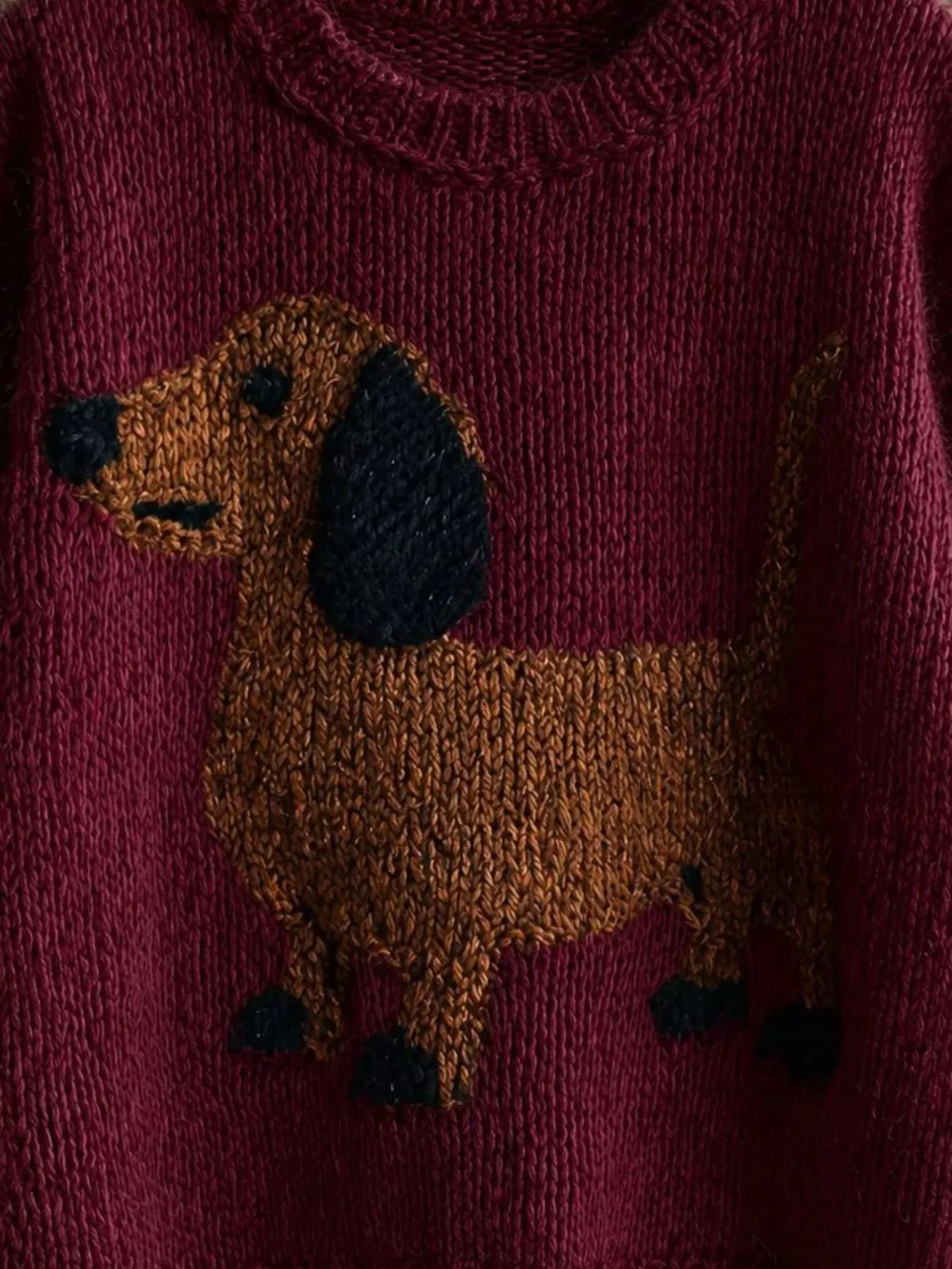 Dachshund Dropped Shoulder Sweater