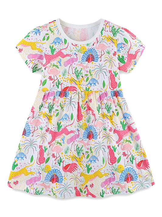 Children's Printed Short Sleeve Dress
