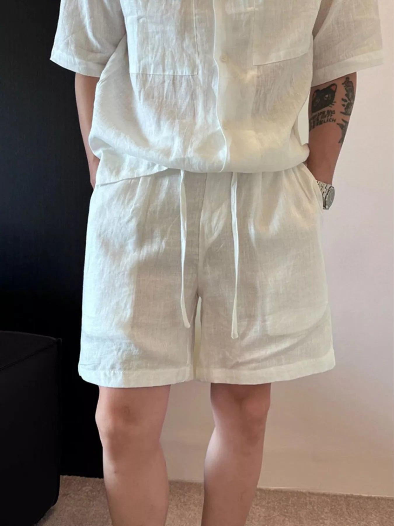 Men's Plus Size Lightweight Linen Blend Shorts