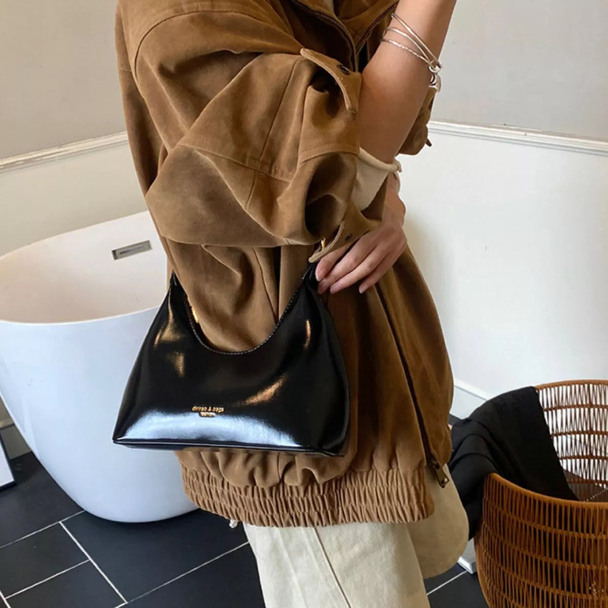 Adjustable Strap Leather Shoulder Bag