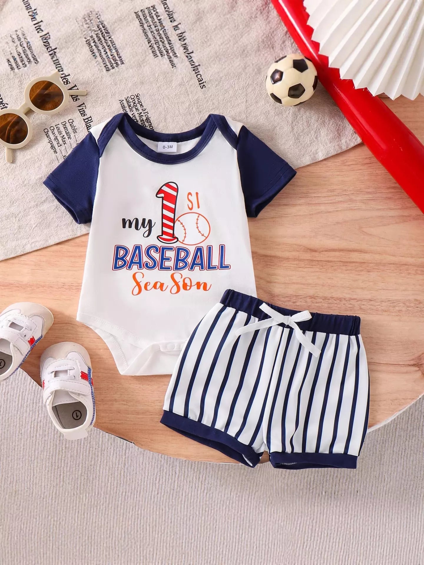 Children's My First Baseball Season Bodysuit and Shorts Set