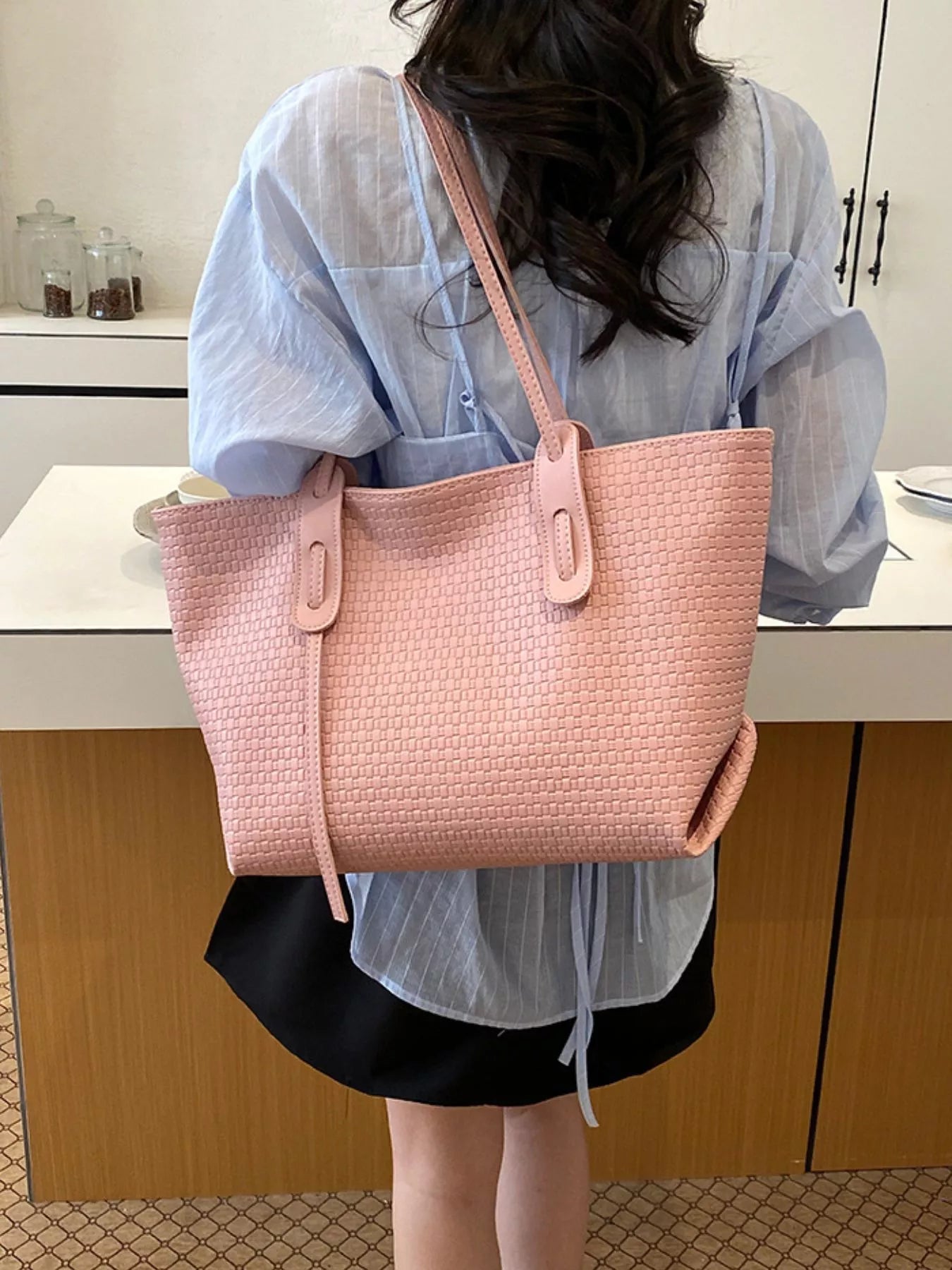 Leather Texture Tote Bag