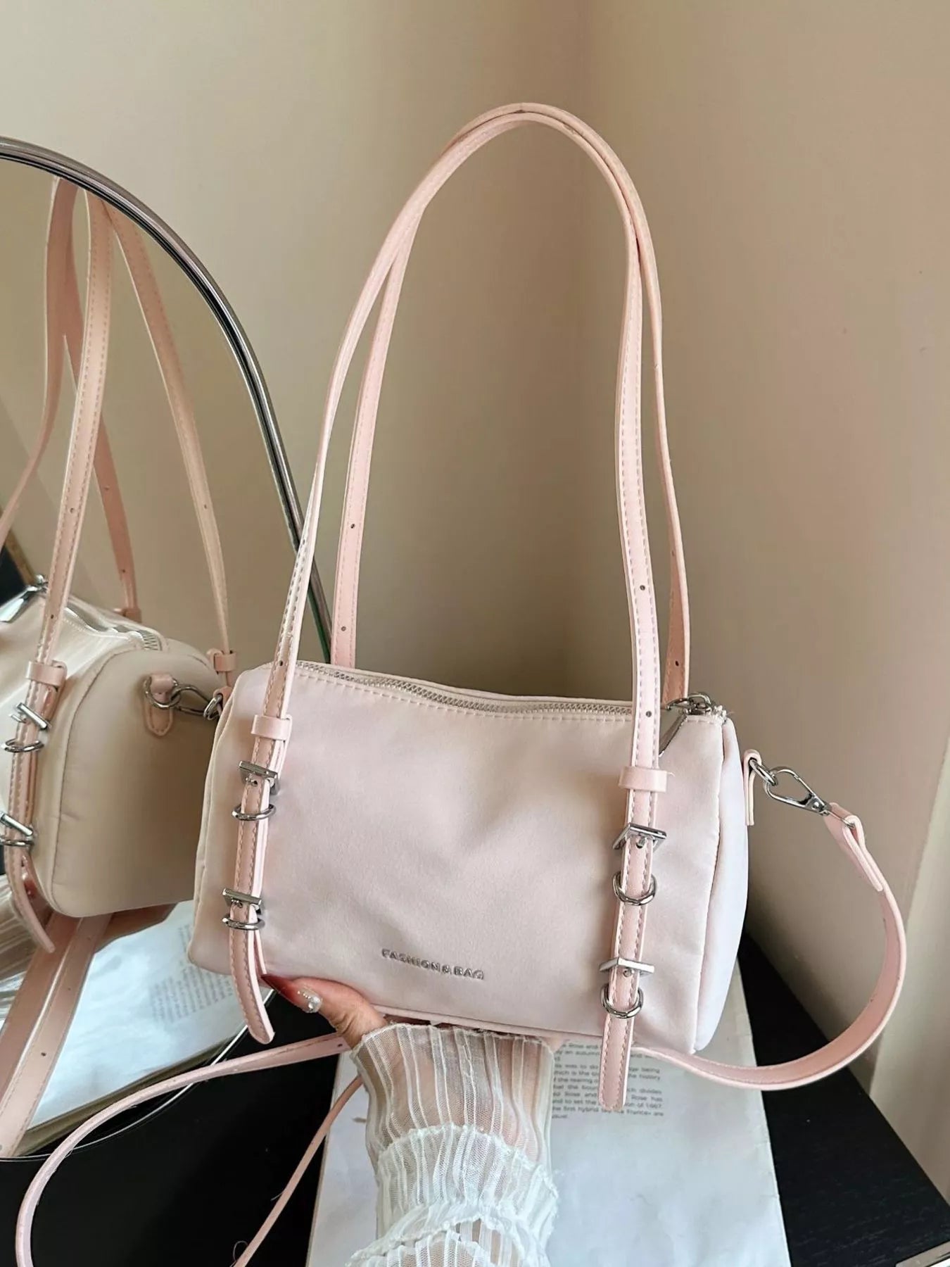 Buckle Detail Shoulder Bag