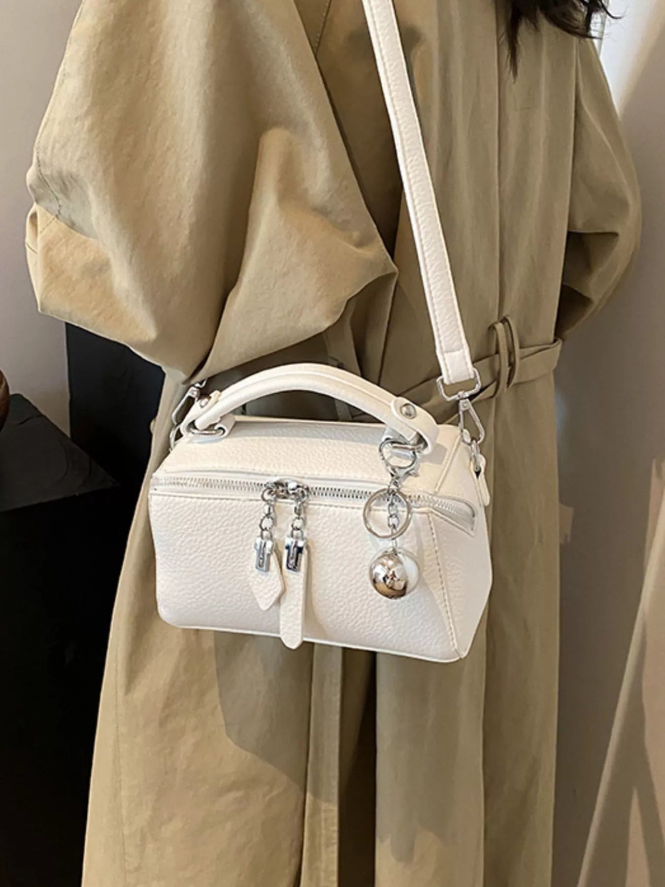 Textured Leather Handbag