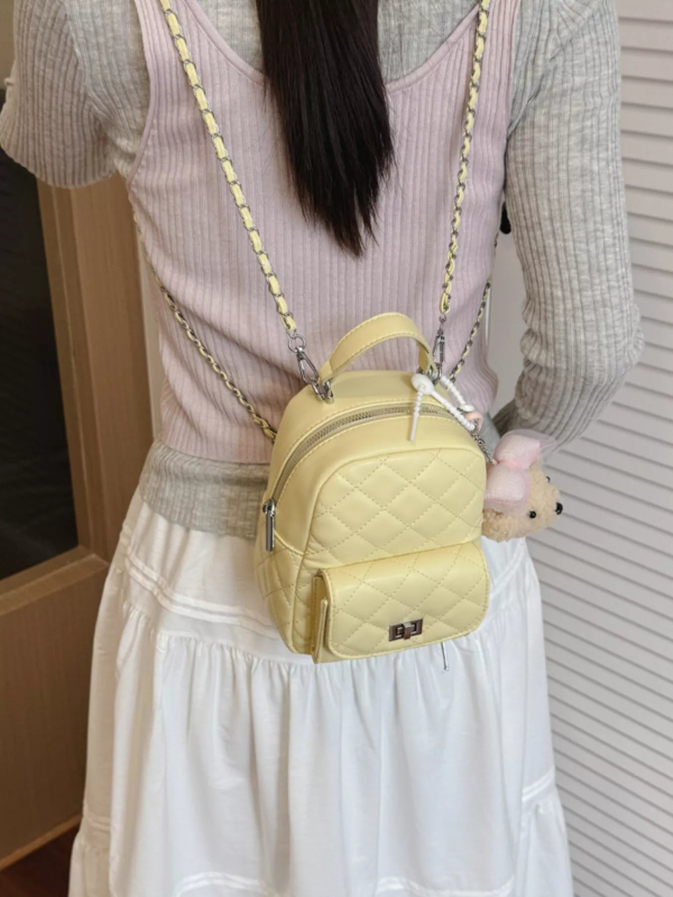 Quilted Mini Backpack Bag