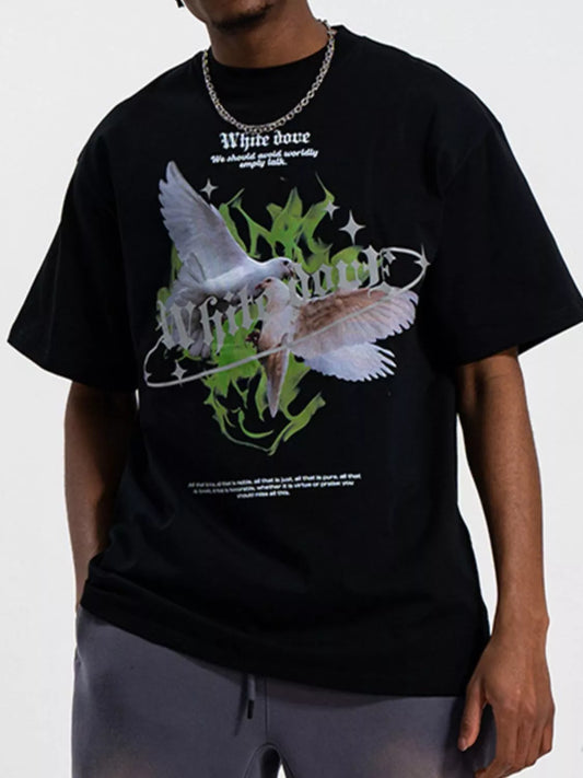 Men's Dove Graphic Oversized T-Shirt