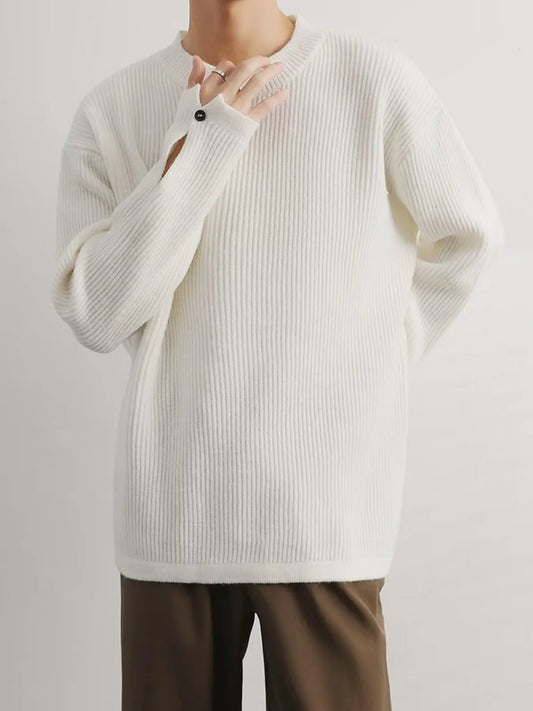 Men's Oversized Ribbed Long Sleeve Sweater