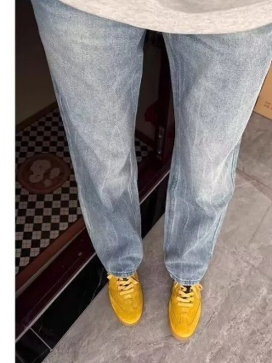 Men's Full Size Vintage Wash Straight Leg Jeans Plus Size