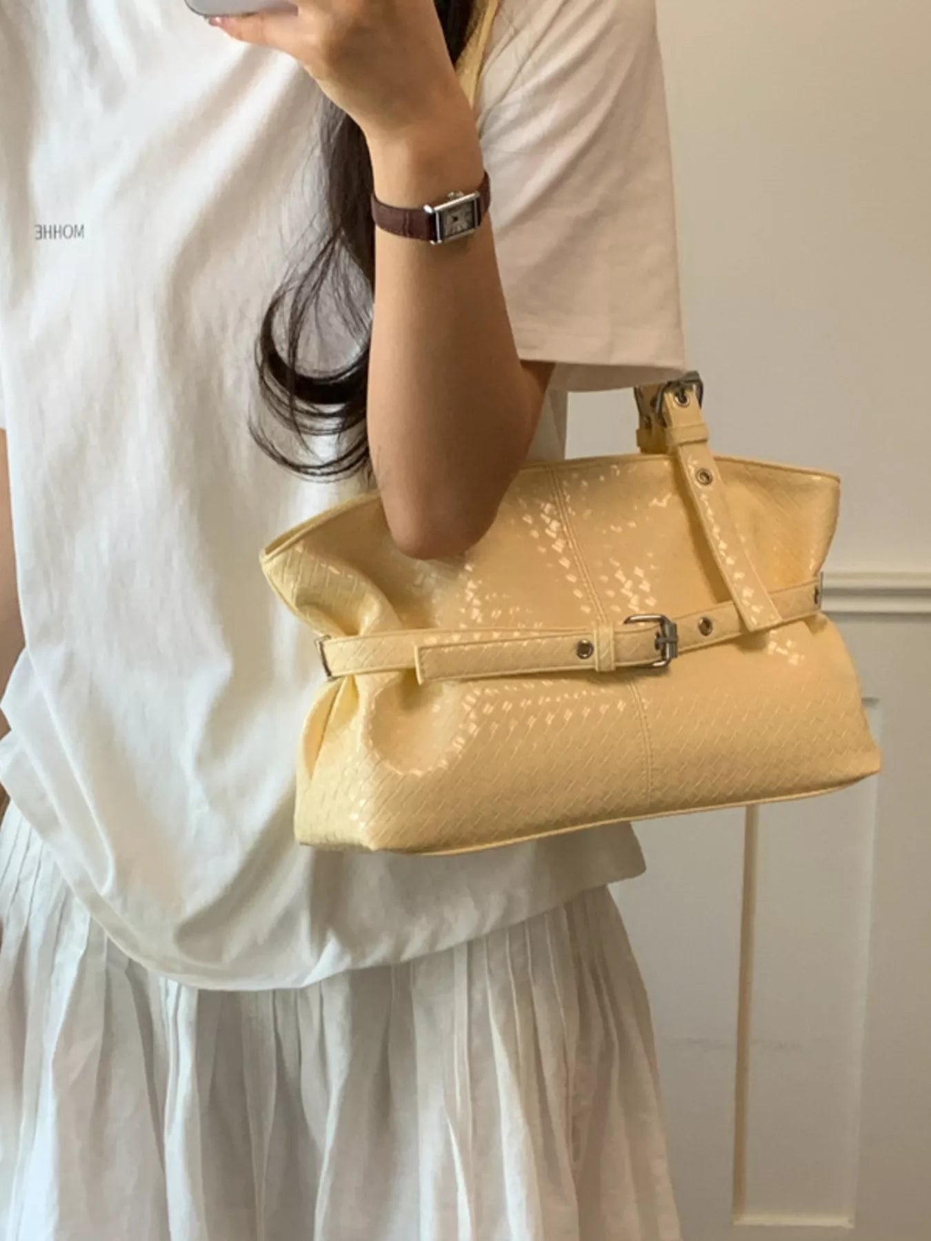 Buckle Detail Shoulder Bag