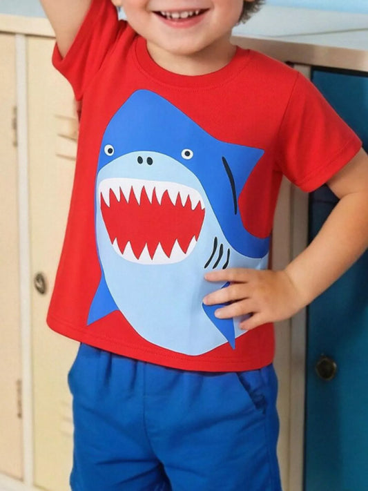 Children's Shark Graphic Short Sleeve T-Shirt