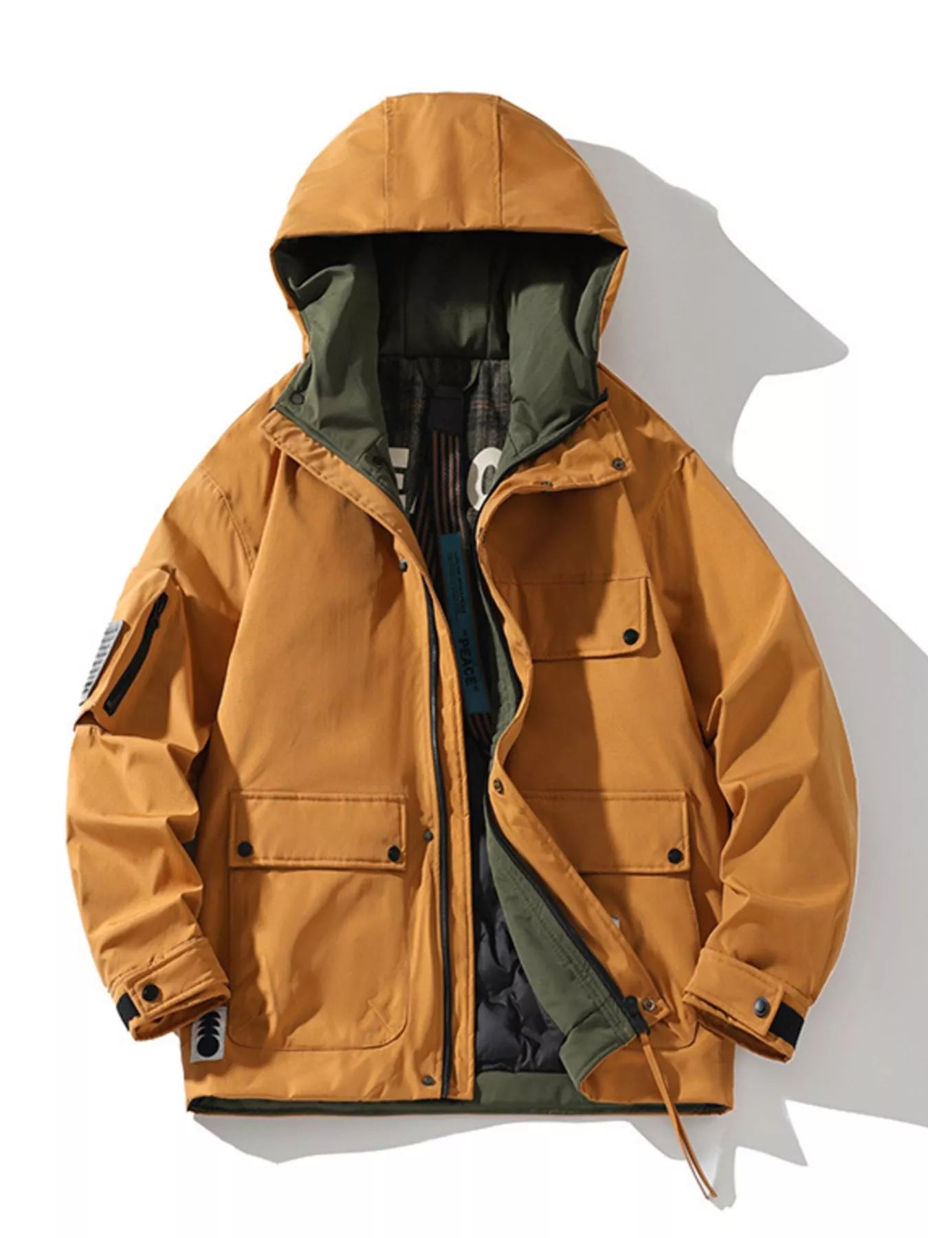 Men's Plus Size Zip Up Hooded Jacket