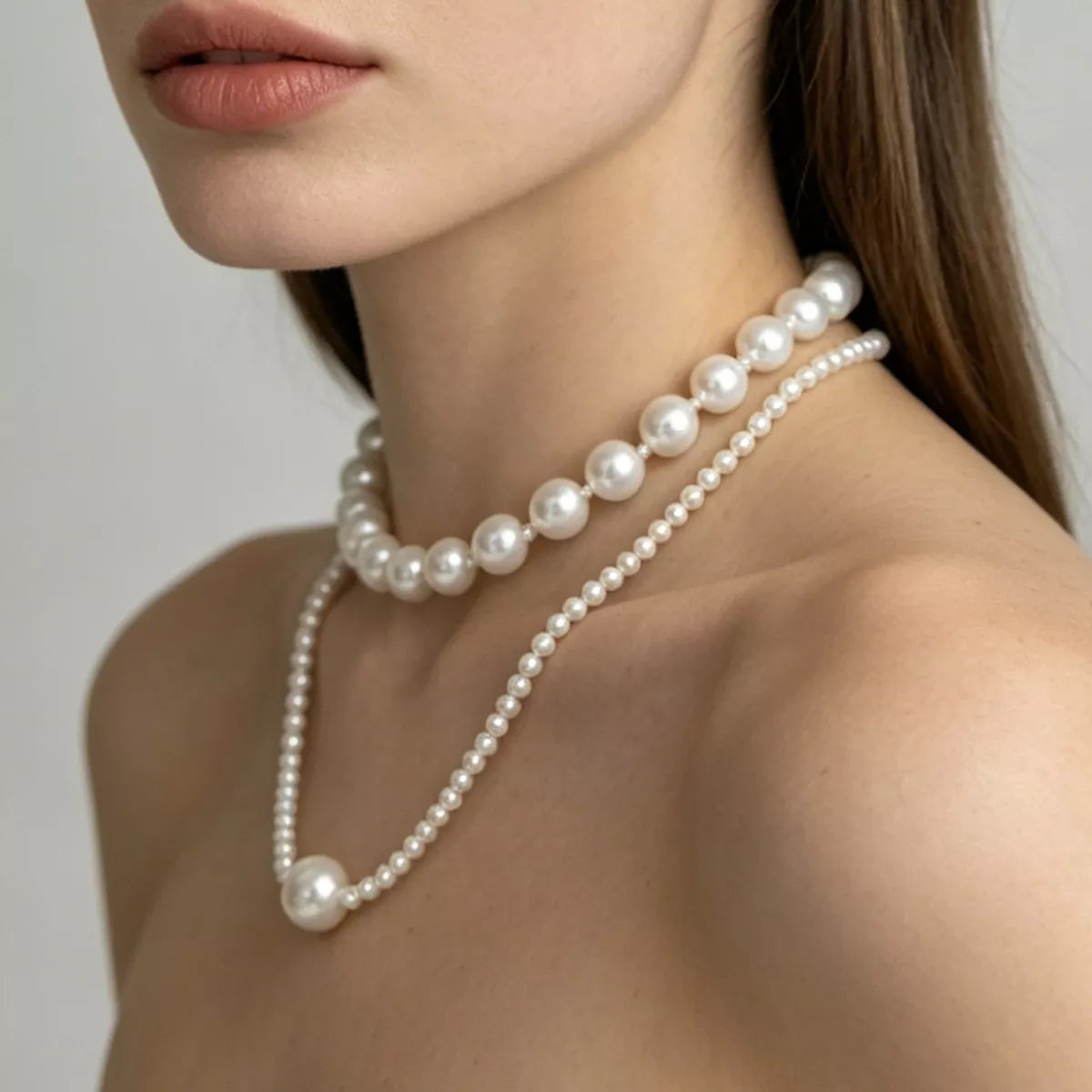 Elegant Double Layer Pearl Necklace