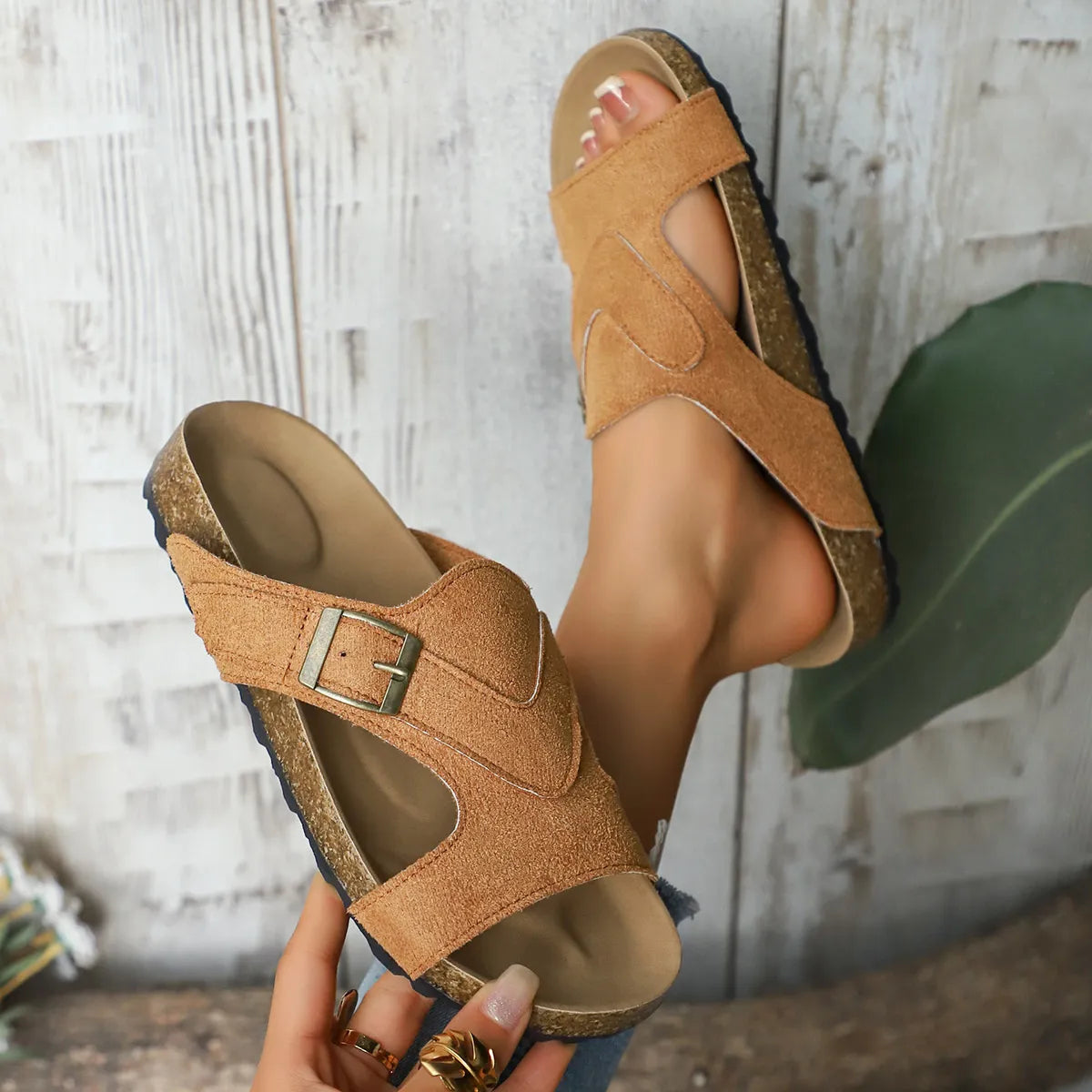 Open Toe Cutout Sandals