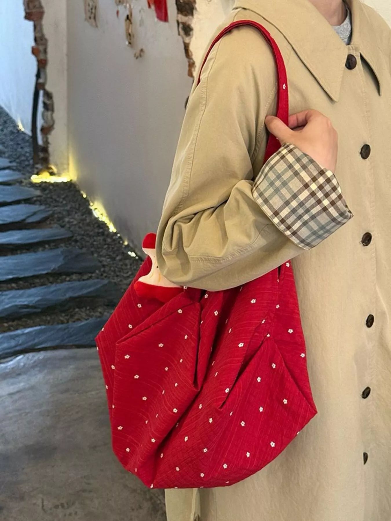 Polka Dot Handbag with Apple Charm