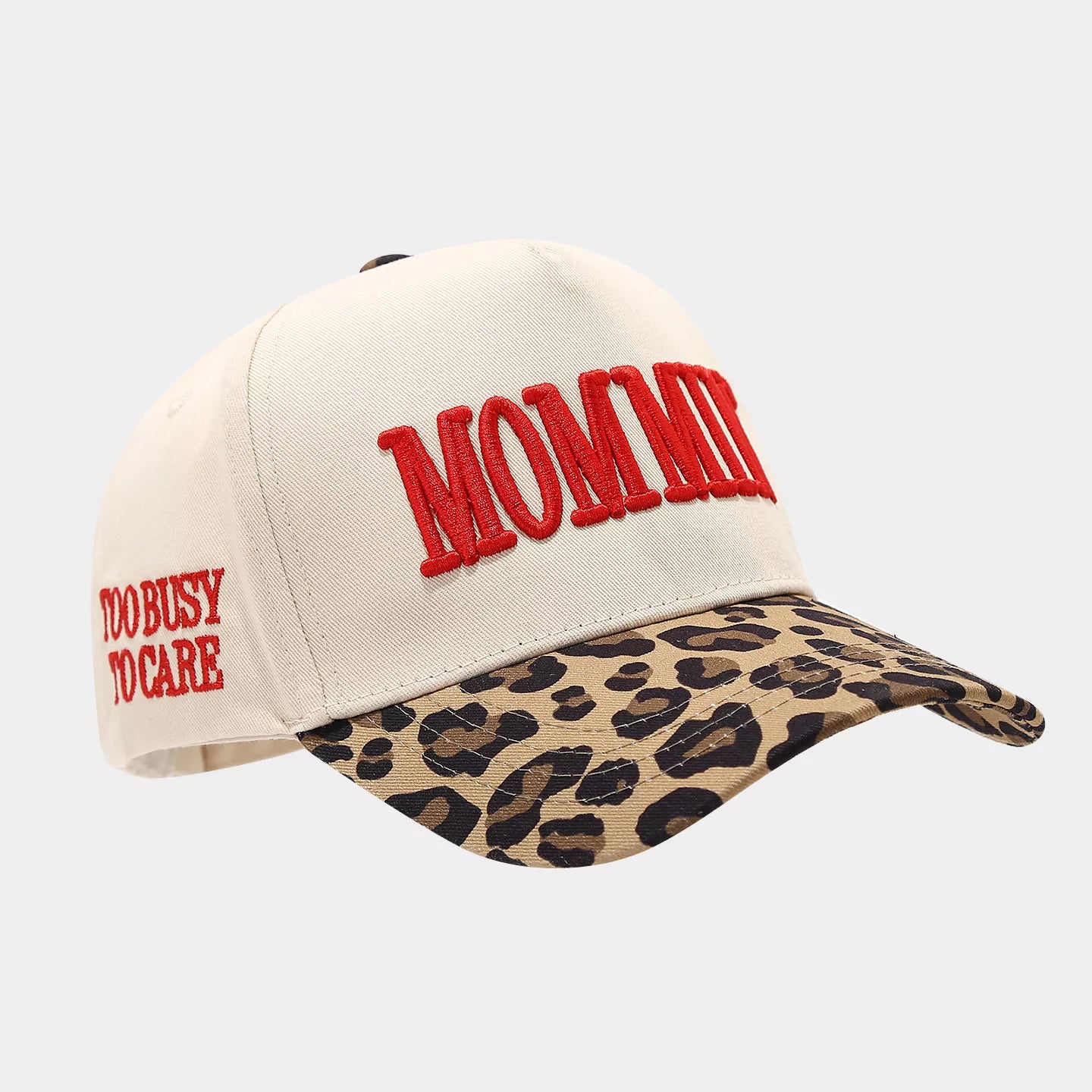 Leopard Embroidered Slogan Baseball Cap