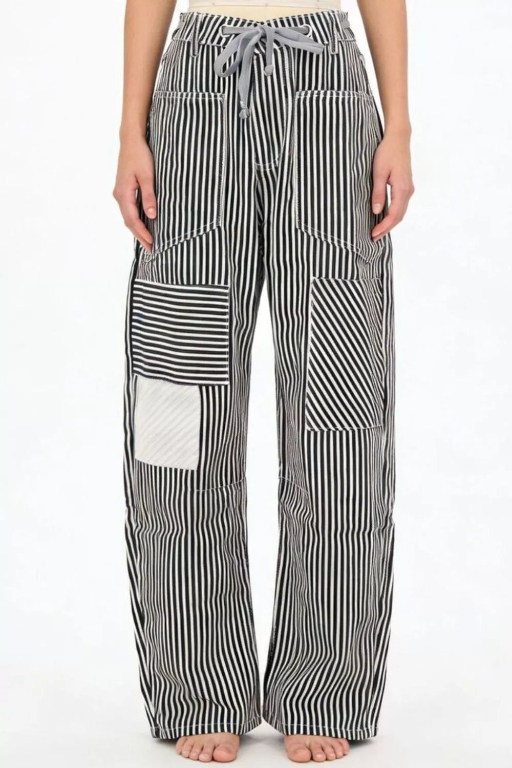 Striped Wide-Leg Pants