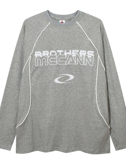 Men's Contrast Stitching Round Neck Letter Graphic T-Shirt