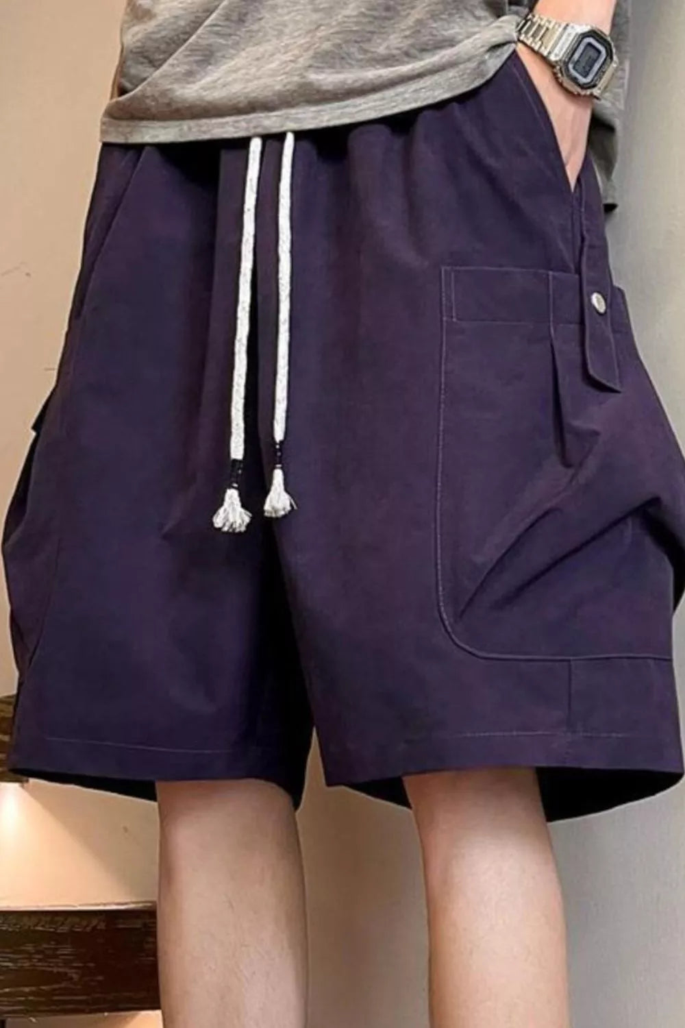 Men's Full Size Drawstring Shorts with Pockets Plus Size