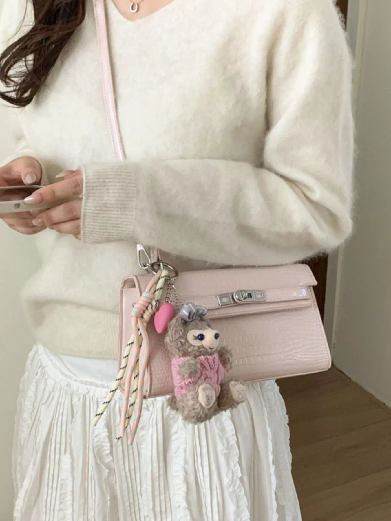 Croc-Embossed Leather Crossbody Bag