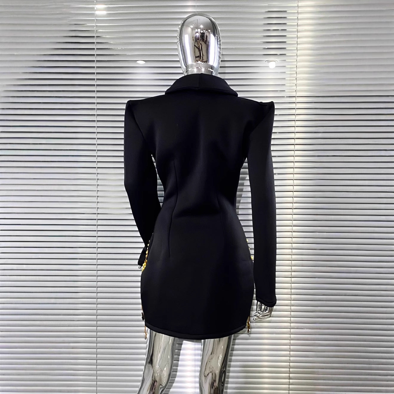 Luxury Rhinestone Sequins Pearl Sexy Low Cut Business Suit And Dress