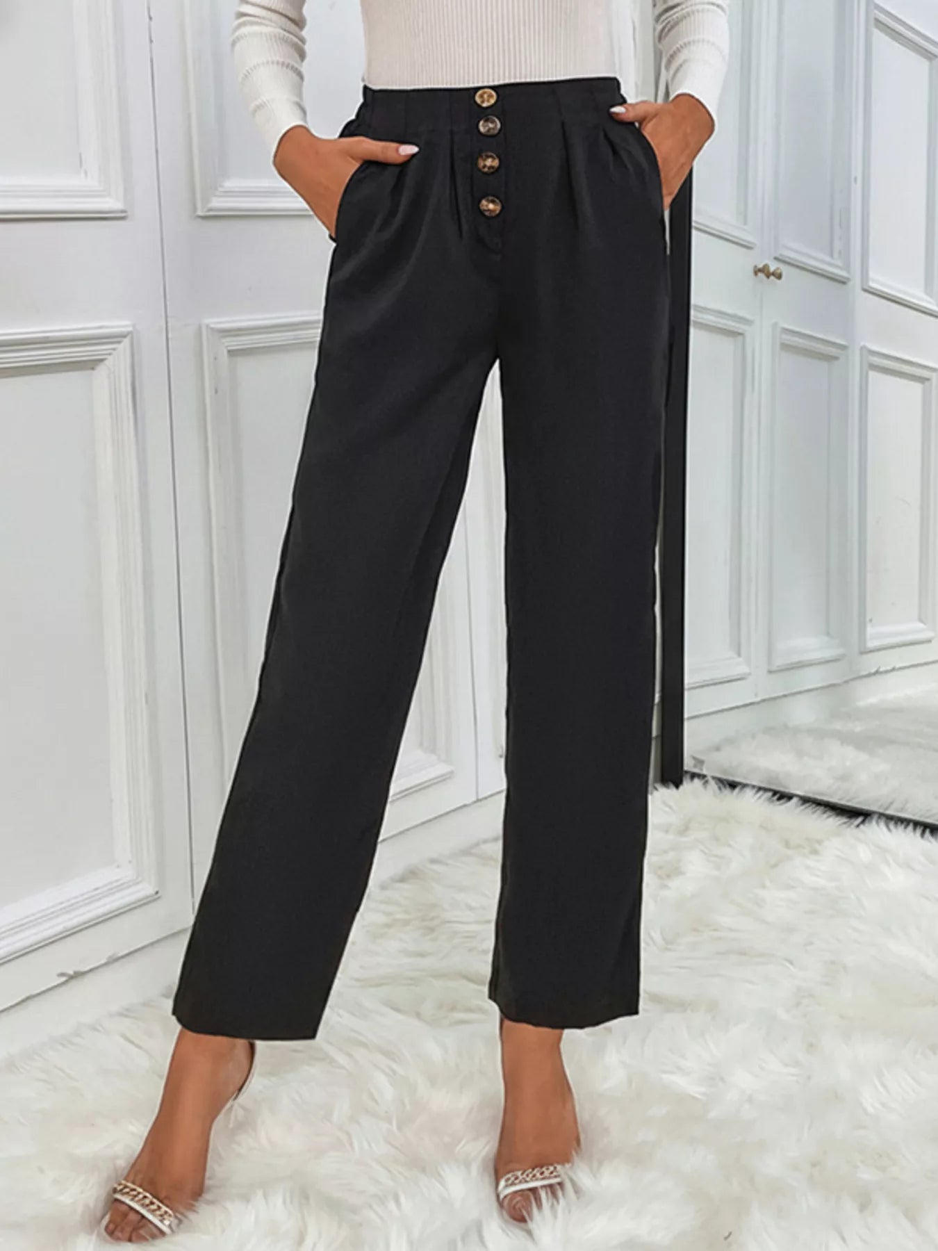 High Waist Wide Leg Pants