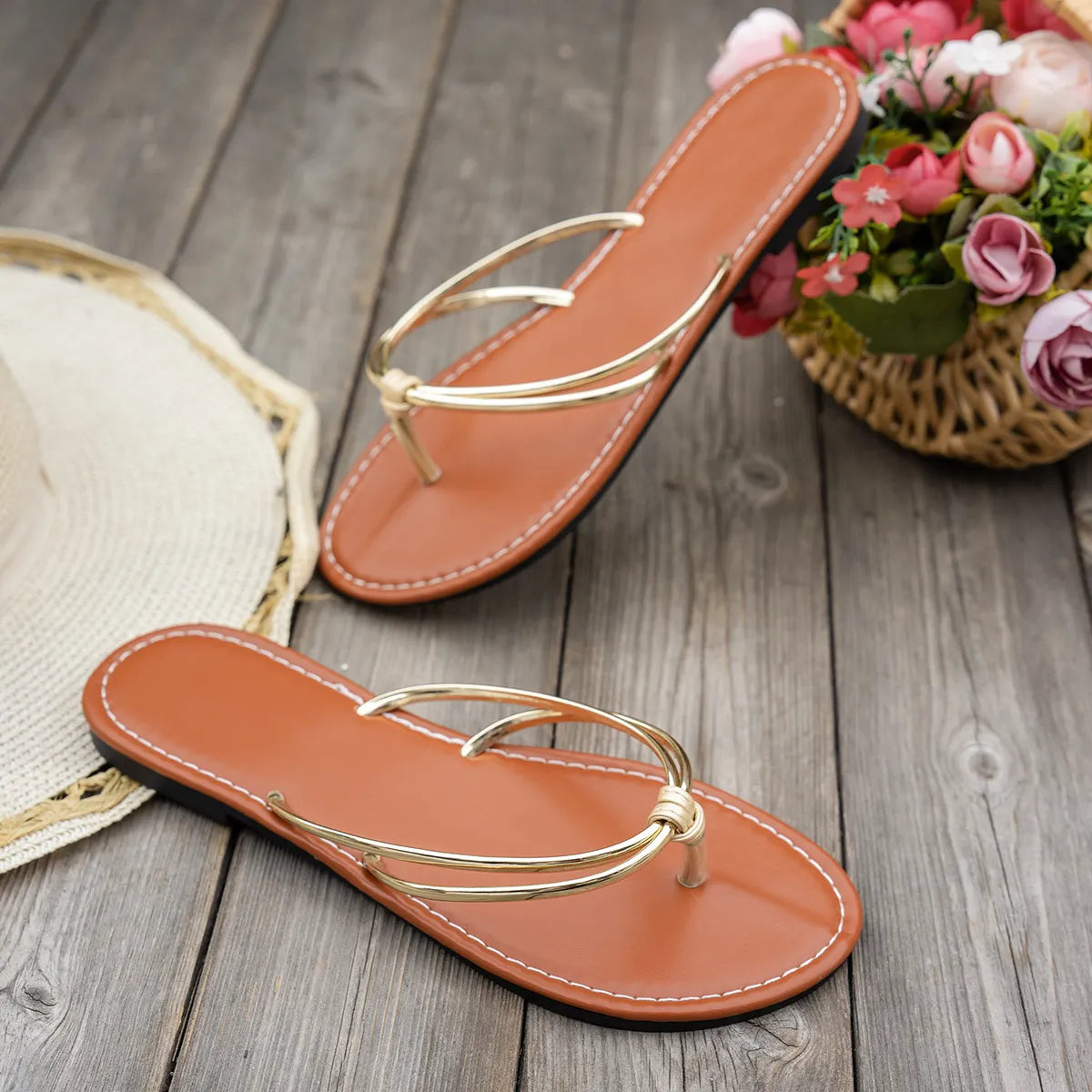 Toe Post Flats Sandals