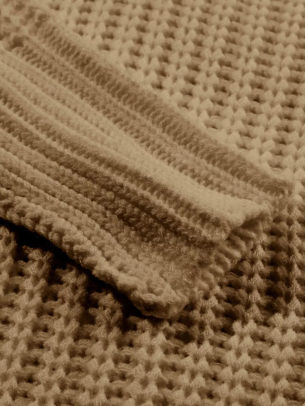 Ribbed Knit Round Neck Slouchy Chunky Sweater