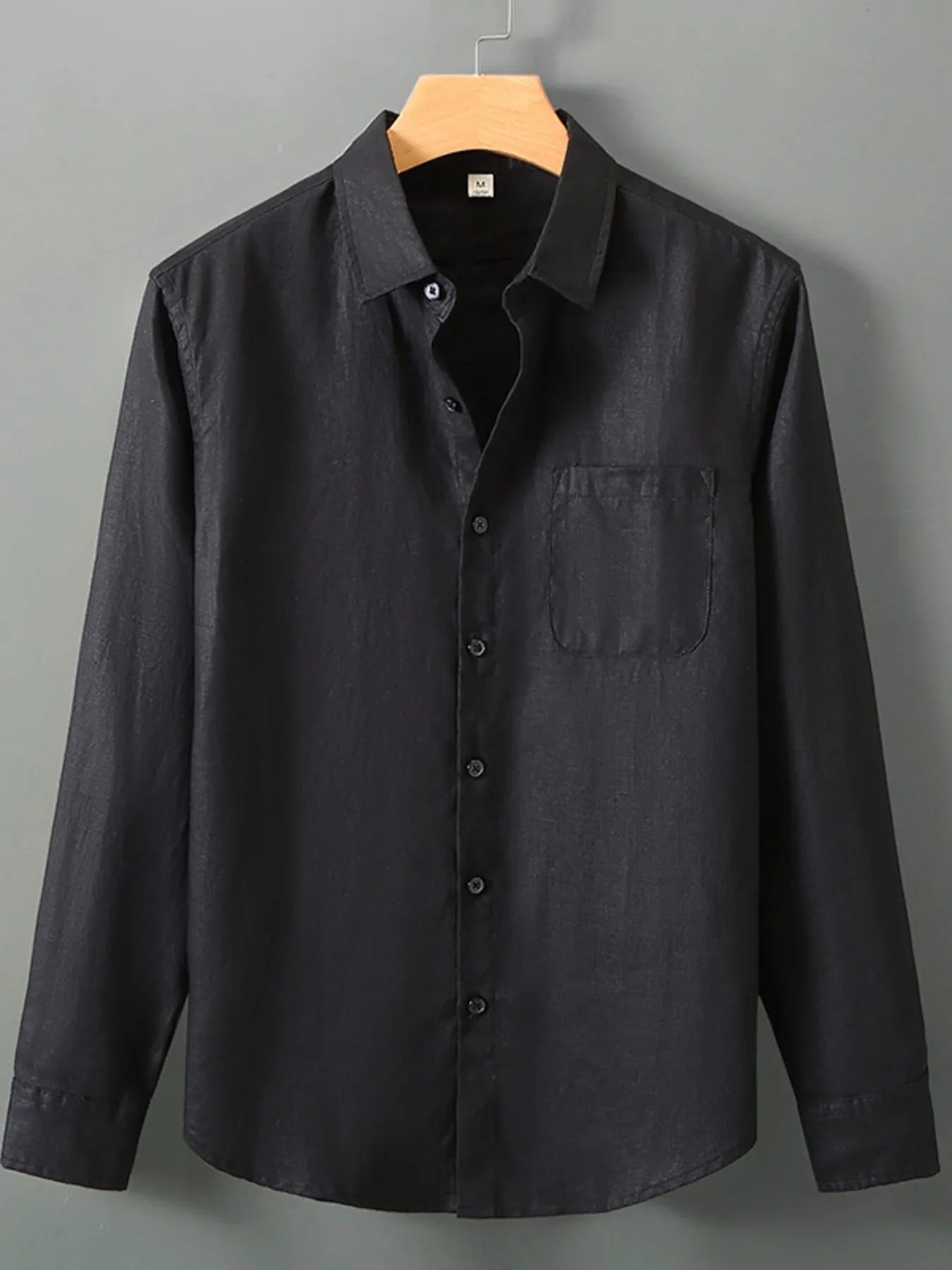Men's Plus Size Long Sleeve Button-Up Shirt