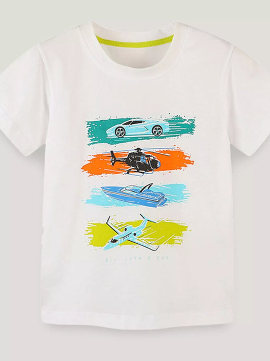 Kids' Vehicles Graphic T-Shirt