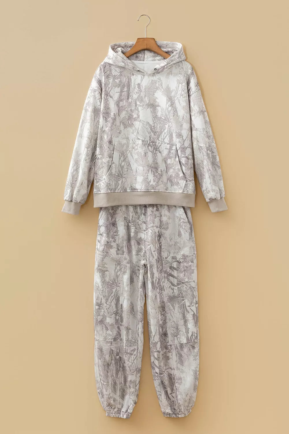Multicolour Abstract Print Long Sleeve Elastic Waist Pant Set