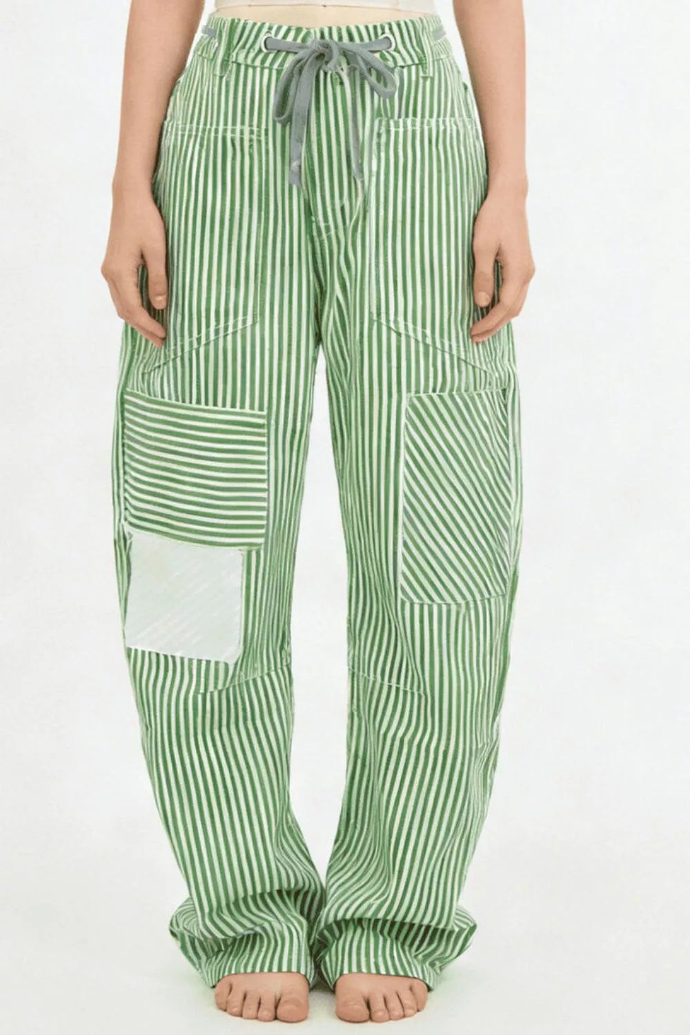 Striped Wide-Leg Pants