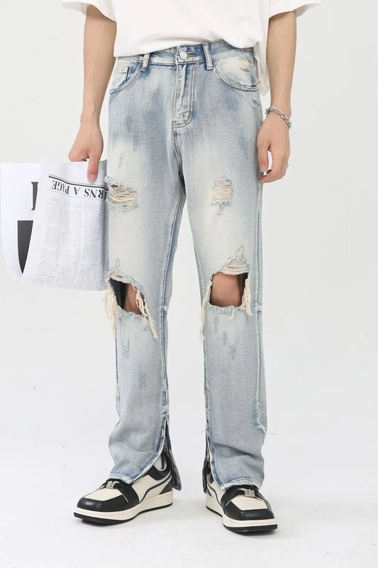 Men's Distressed Slit Jeans