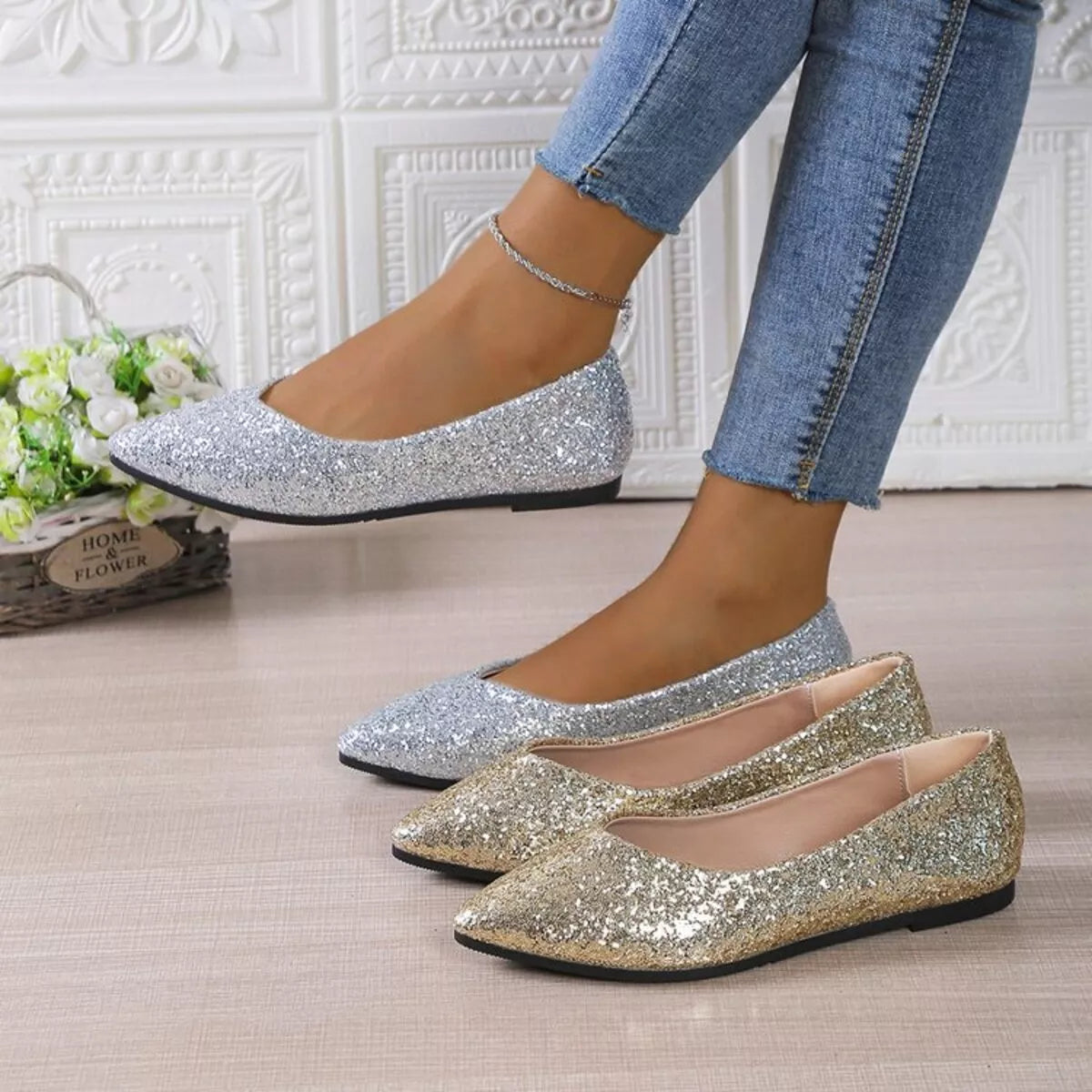 Point Toe Flats Slip-Ons