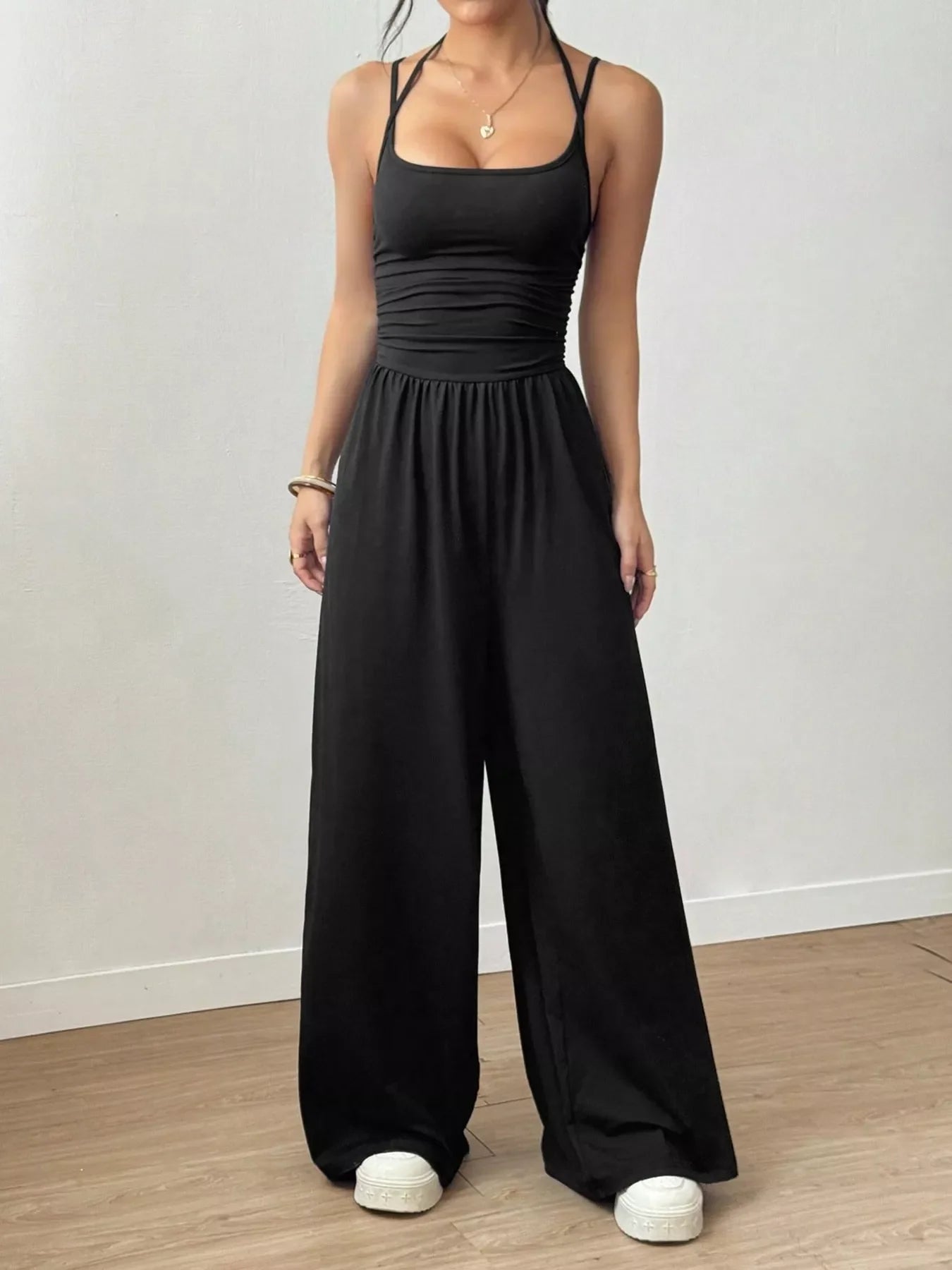 Spaghetti Strap Wide-Leg Jumpsuit