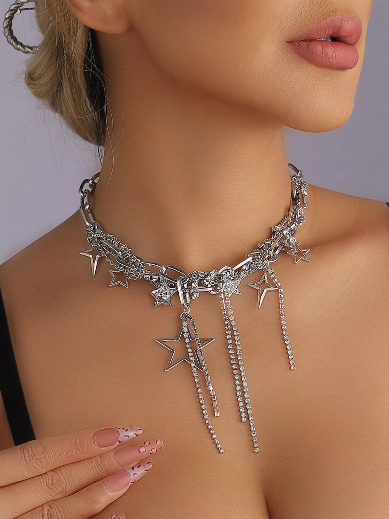 Chunky Chain Star Tassel Necklace