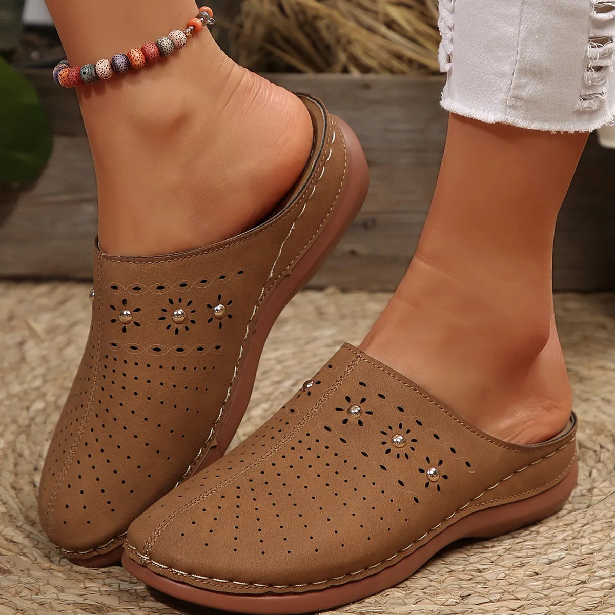 Round Toe Wedge Sandals