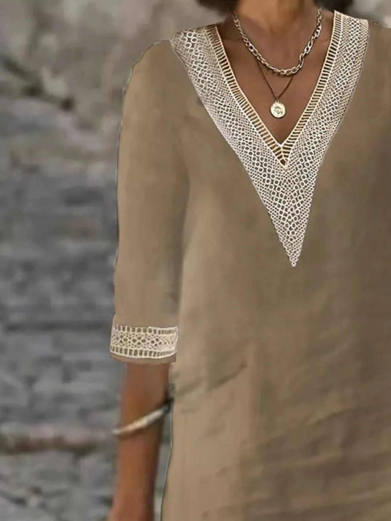 Full Size V-Neck Half Sleeve Dress Plus Size