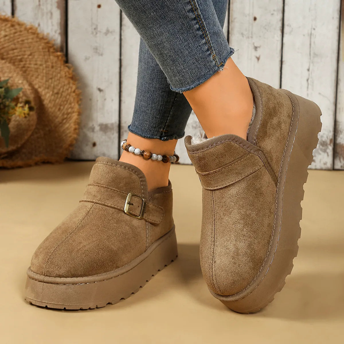 Round Toe Platform Boots