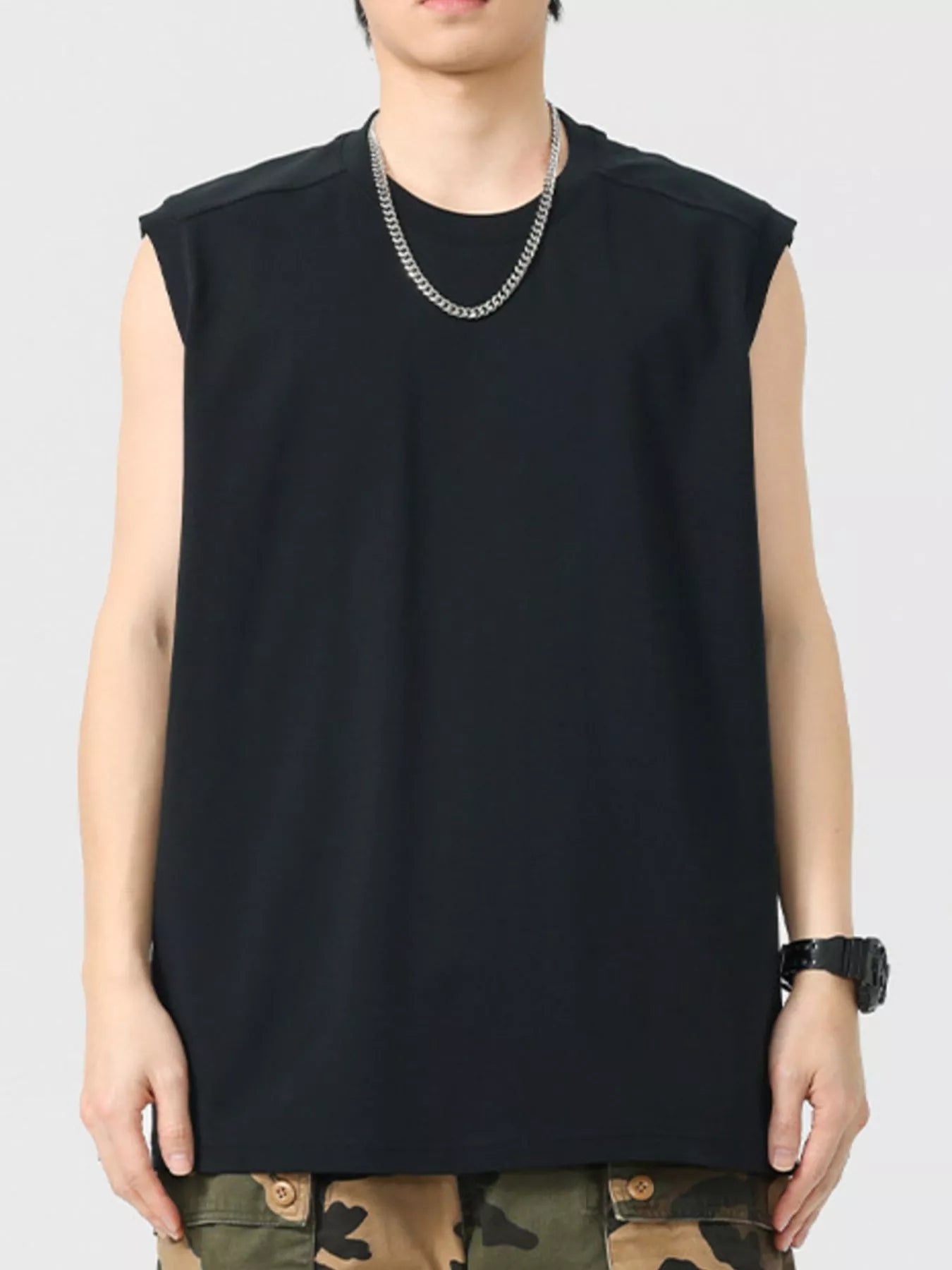 Men's Plus Size Round Neck Tank