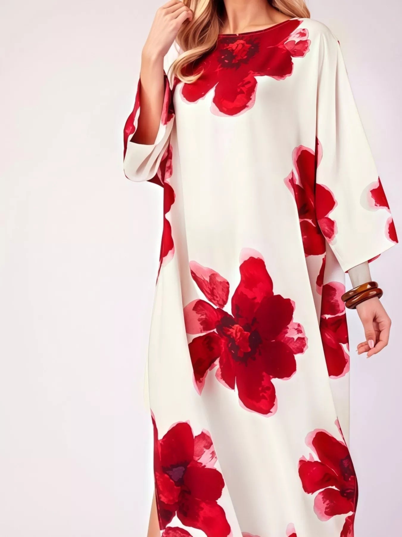 Floral Print Round Neck Dress
