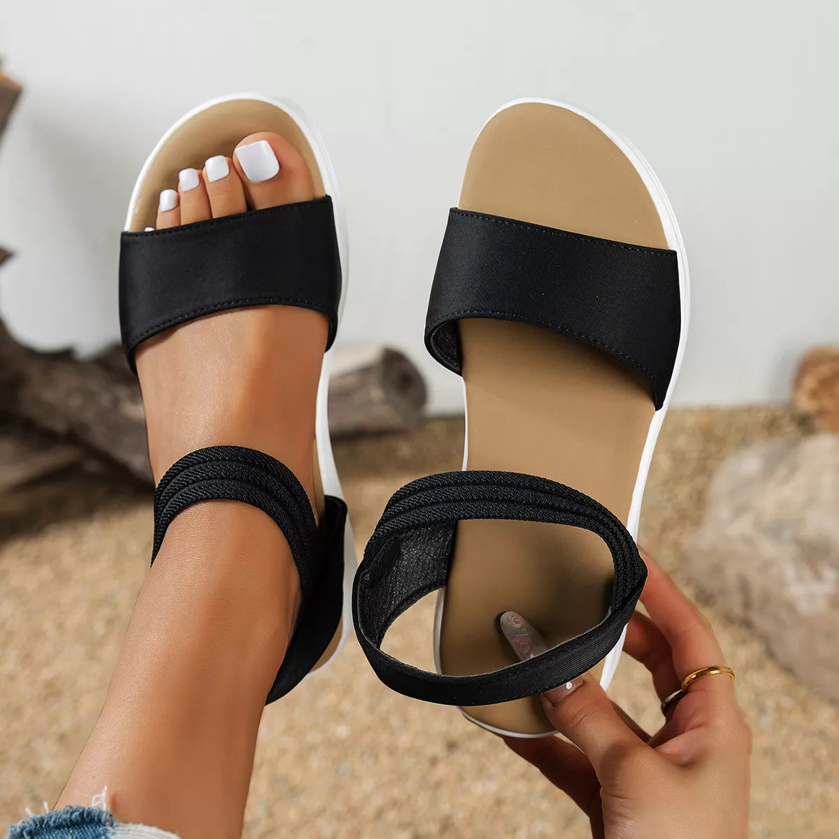 Open Toe Flats Sandals