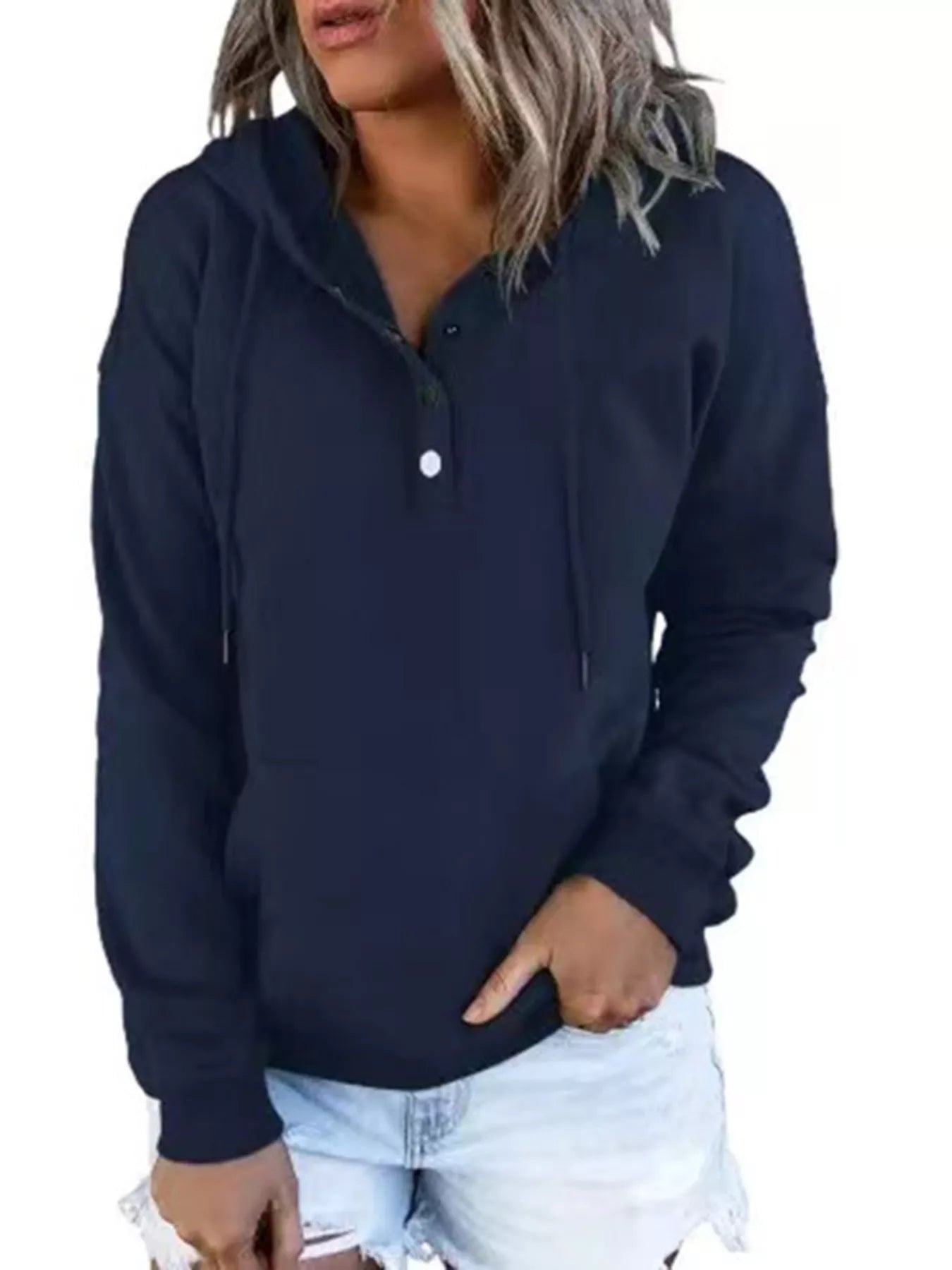 Full Size Kangaroo Pocket Drawstring Long Sleeve Hoodie Plus Size