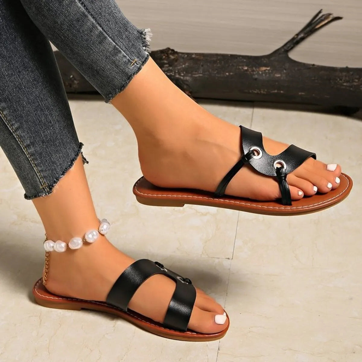 Open Toe Flats Sandals