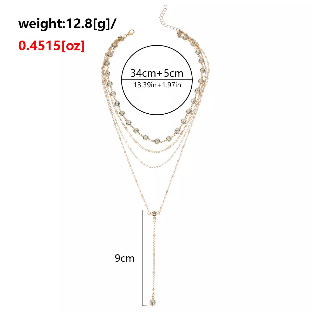 Multi-Layered Rhinestone Choker Necklace