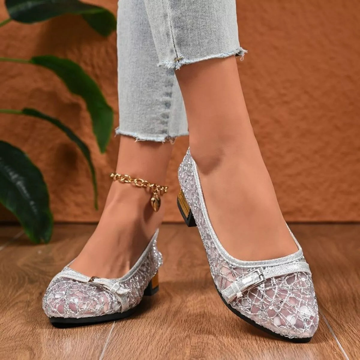 Point Toe Block Heels Loafers