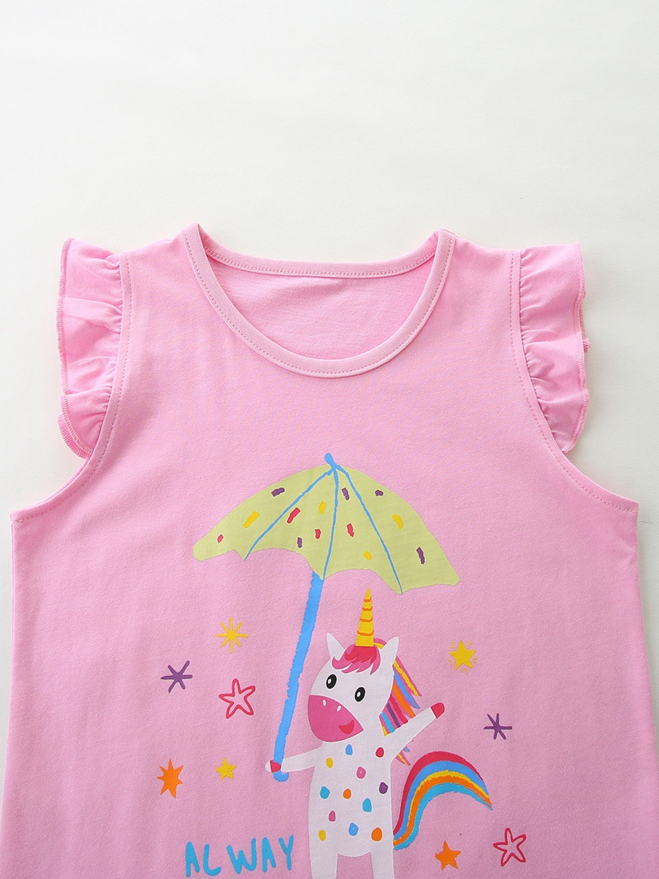 Children's Unicorn Dreams Sleeveless Top & Plaid Shorts Set