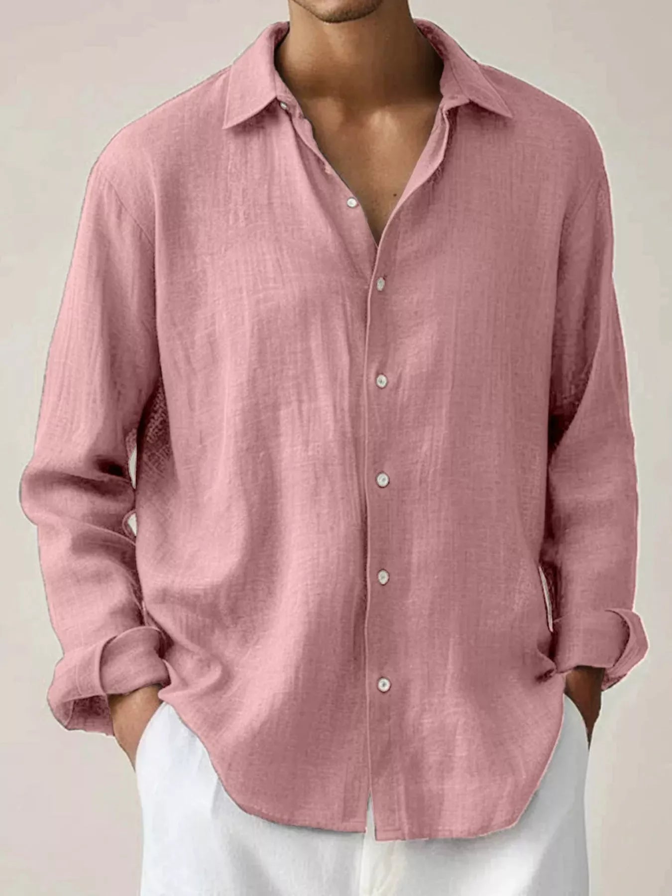 Men's Full Size Button Up Long Sleeve Shirt Plus Size