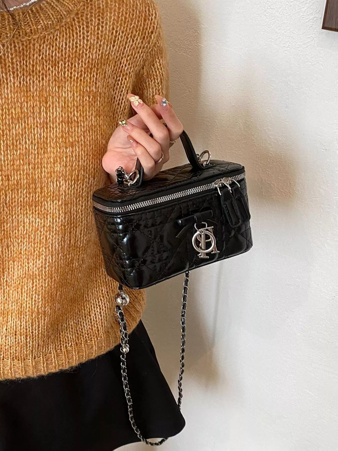 Top Handle PU Leather Crossbody Bag