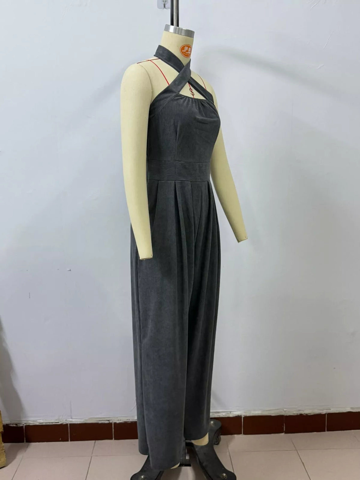 Full Size Halter Neck Wide-Leg Jumpsuit Plus Size